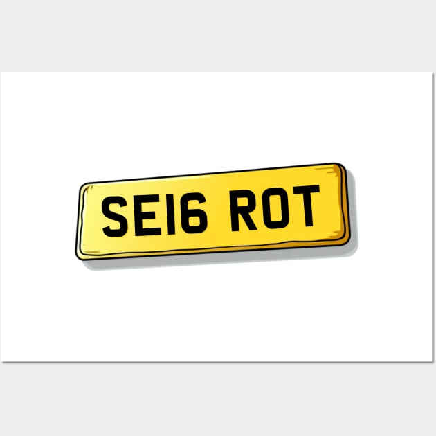 SE16 ROT Rotherhithe Number Plate Wall Art by We Rowdy